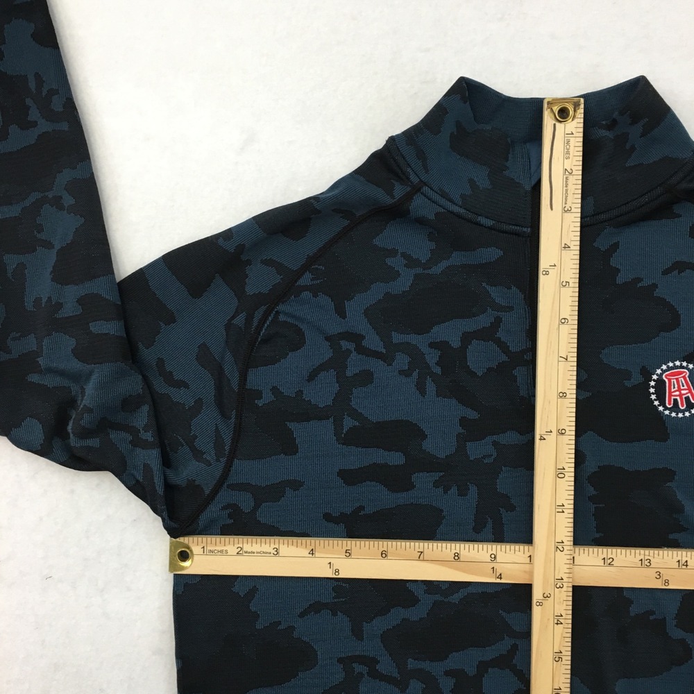 UNRL Mens Camo 1/4 Zip Long Sleeve Performance Pullover‎ Shirt Medium - Picture 6 of 7